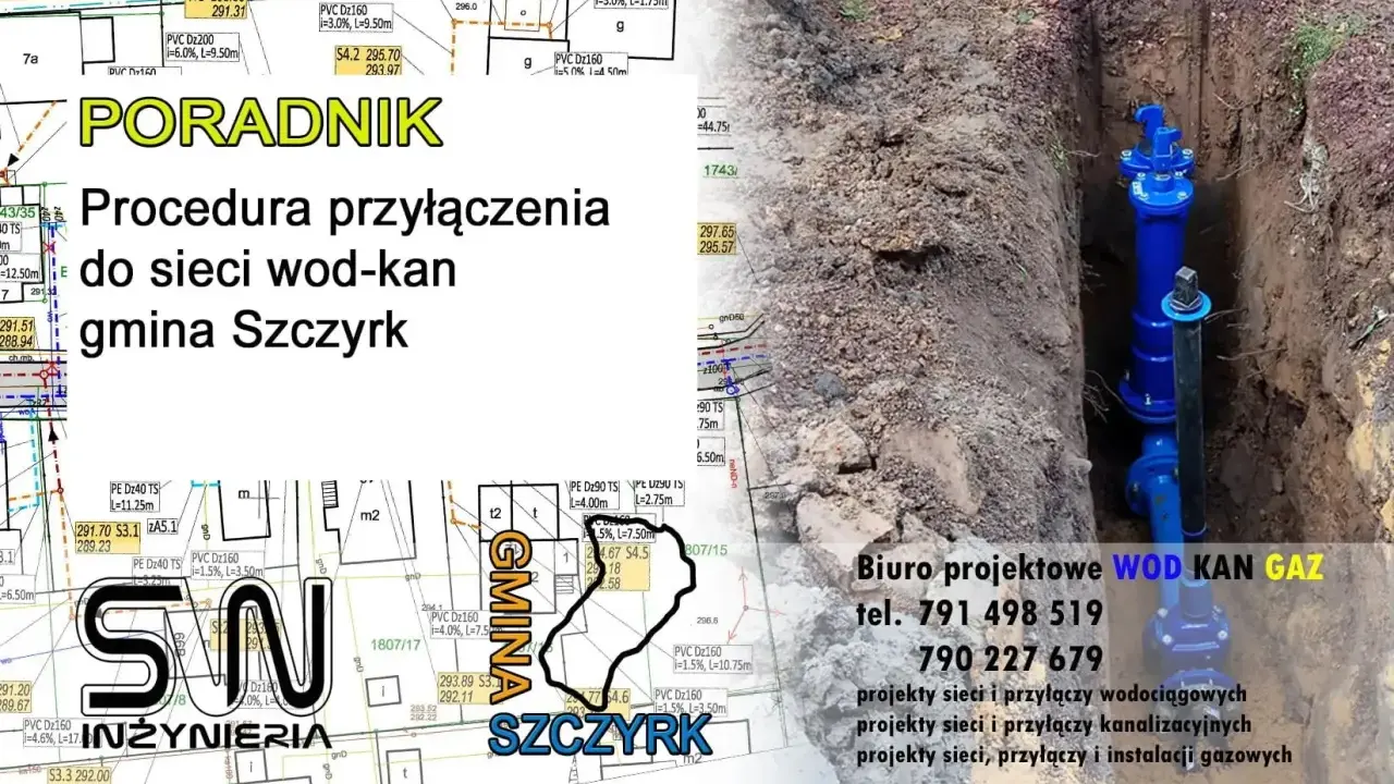 Biuro projektowe WOD KAN GAZ, które robi projekt przyłącza wody, oferuje kompleksowe usługi.