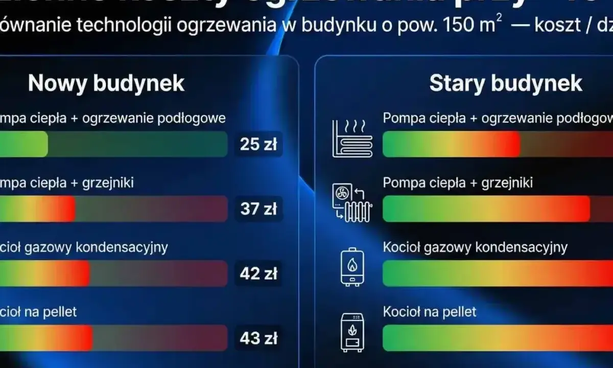 Porównanie kosztów ogrzewania domu 150 m² zimą. Sprawdź, jakie ogrzewanie do domu będzie najtańsze: pompa ciepła czy kocioł gazowy.
