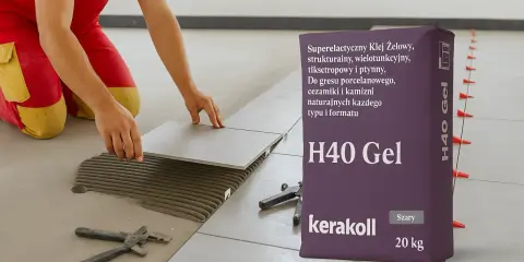 Układanie płytek na zewnątrz? Ten klej H40 Gel Kerakoll to idealny wybór.