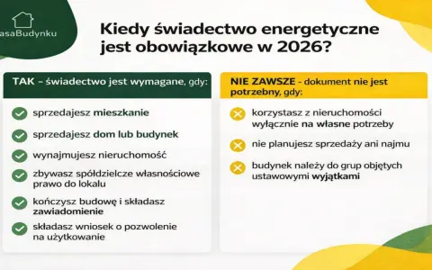 Kiedy świadectwo energetyczne domu jest obowiązkowe w 2026? Informacje o sprzedaży, wynajmie i wyjątkach.