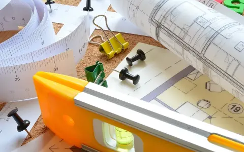 Miarka, poziomica i plany architektoniczne. Kluczowe narzędzia do wyznaczania minimalnej szerokości działki budowlanej i precyzyjnego projektowania.