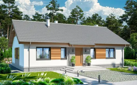 Nowoczesne domy do 100m2 z drewnianymi elementami, otoczone zielenią. Idealne dla rodziny.