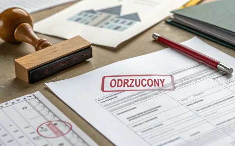 Stempel z napisem "ODRZUCONY" na dokumentach. Gdy zgłosić samowolę budowlaną, warto wiedzieć, jakie dokumenty mogą zostać odrzucone.
