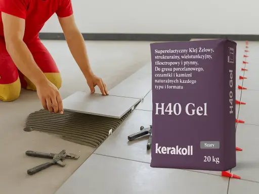Układanie płytek na zewnątrz? Ten klej H40 Gel Kerakoll to idealny wybór.