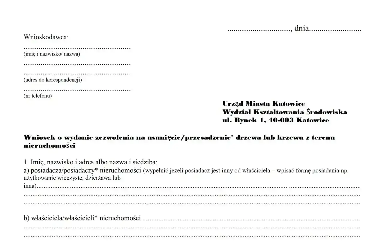 Wniosek o zezwolenie na usunięcie drzewa. Dowiedz się, jak uniknąć kary za wycięcie drzewa bez zezwolenia, wypełniając ten formularz.